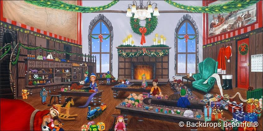 north pole workshop backdrop North Pole Workshop Backdrop