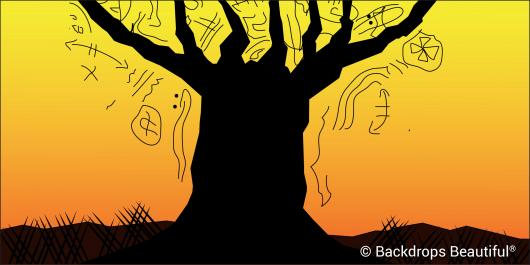 Backdrops: Tree Sunset 2