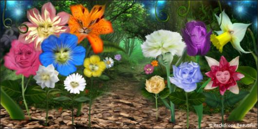 Backdrops: Wonderland Flowers 2