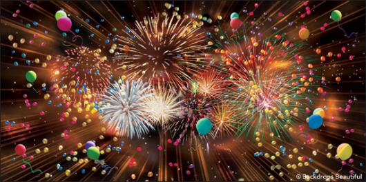 Backdrops: Fireworks Balloons 4