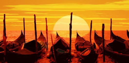 Backdrops: Gondolas at Sunset 1