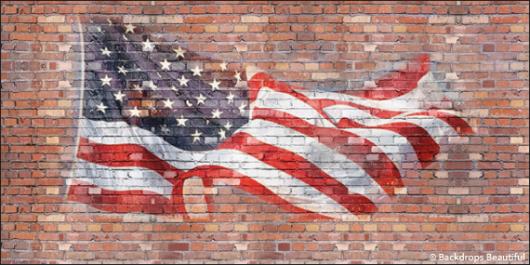 Backdrops: Brickwall 4 Flag