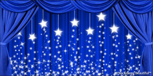 Backdrops: Drapes Blue 3 Stars