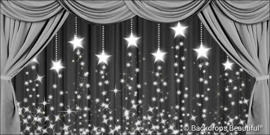 Backdrops: Drapes Silver 2 Stars