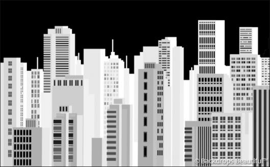 Backdrops: City Skyline 10 White