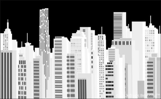 Backdrops: City Skyline 11 White