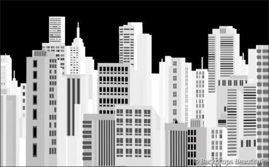 Backdrops: City Skyline 12 White