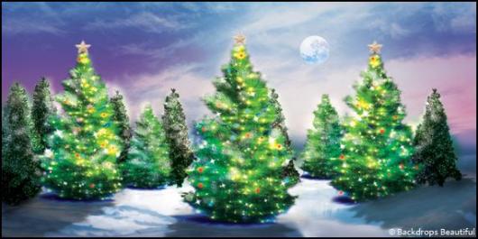 Backdrops: Xmas Trees 5b Moon