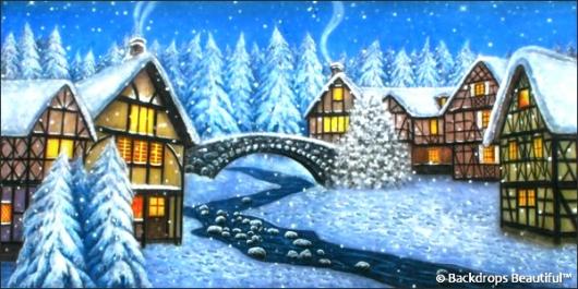 Backdrops: Winter Village 3 Bridge