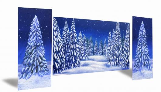 Backdrops: Winter Trees  6 with Legs (Alt View)